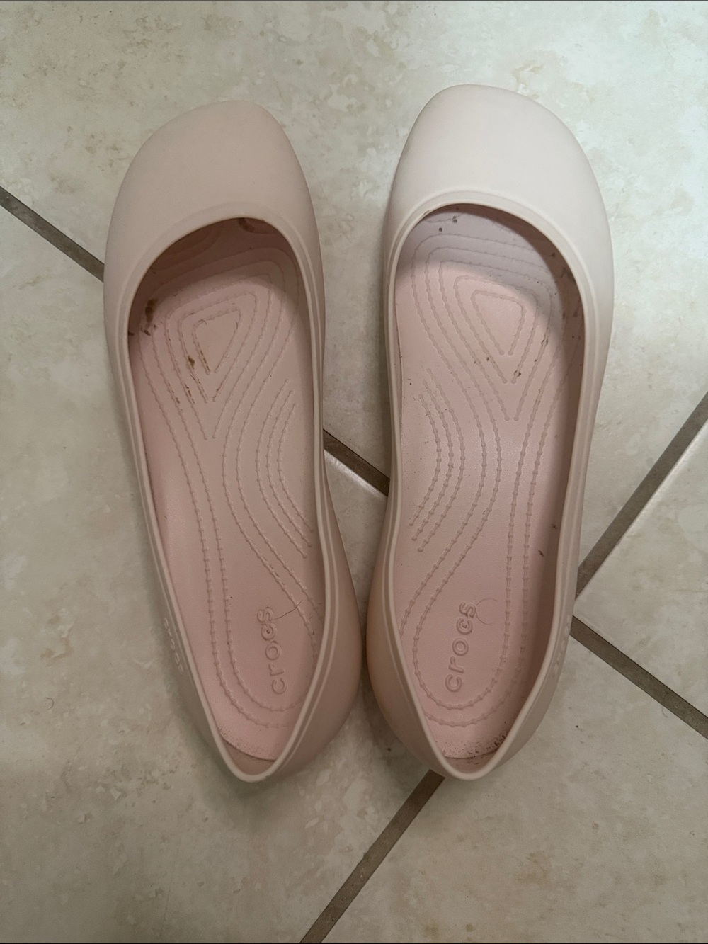 Crocs Women's Classic Slip-On Ballet Flats in Nude/Pale Rose